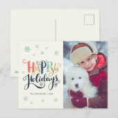 Prettig vakantiekaart met sneeuw | Foto kerstkaart Feestdagenkaart (Voorkant / Achterkant)