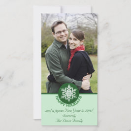 Prettig Vakanties Groene Papieren Sneeuwvlok 4x8 Feestdagenkaart