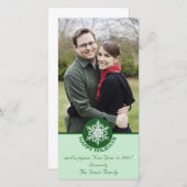 Prettig Vakanties Groene Papieren Sneeuwvlok 4x8 Feestdagenkaart (Voorkant / Achterkant)