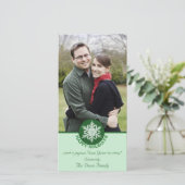 Prettig Vakanties Groene Papieren Sneeuwvlok 4x8 Feestdagenkaart (Staand voorkant)