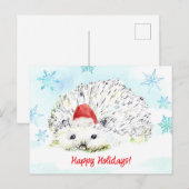 Prettig vakantieseizoen Egel Kerstman Hoed Wilde d Feestdagenkaart (Voorkant / Achterkant)