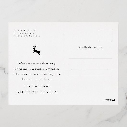 Prettig vakantieseizoen Landelijke dennenkrans hou Folie Feestdagen Briefkaart (Achterkant)