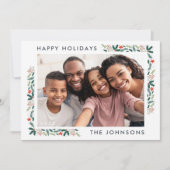 Prettig vakantieseizoen Moderne botanische geblade Feestdagenkaart (Voorkant)