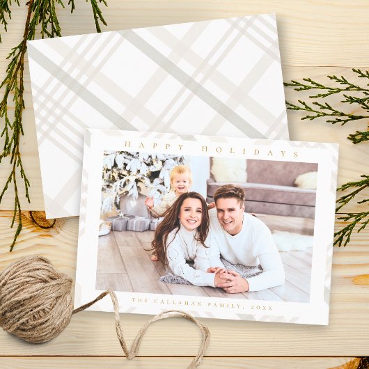 Prettig Vakantieseizoen Moderne Minimale Plaid Fot Feestdagenkaart