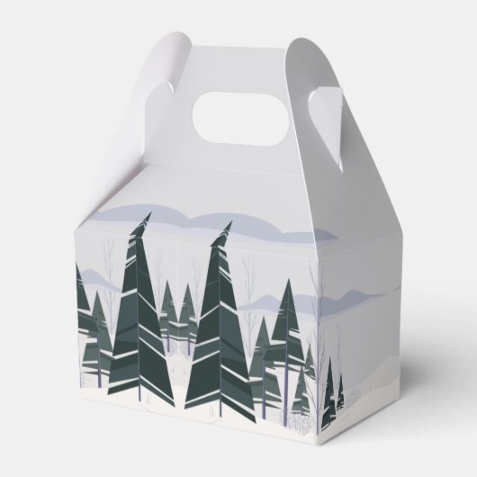 Prettig Vakantieseizoen Winterbomen Modern Kerstfe Bedankdoosjes (Achterkant)