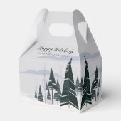 Prettig Vakantieseizoen Winterbomen Modern Kerstfe Bedankdoosjes (Voorkant Zijde)