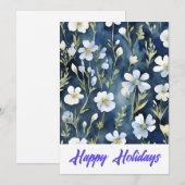 Prettig vakantieweekend Bloemen Watercolor Vrolijk Feestdagenkaart (Voorkant / Achterkant)