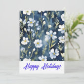 Prettig vakantieweekend Bloemen Watercolor Vrolijk Feestdagenkaart (Staand voorkant)