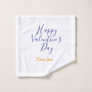 Prettig Valentijns-dag roze paars xoxo liefde naam Washandje