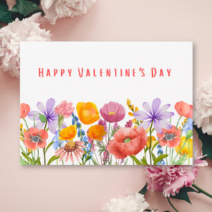 Prettig Valentijns voor vrouw - Zoete bloemen en l Feestdagenkaart