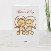 Prettig Valentijnsdag aap Vouw Kerstkaart Feestdagen Kaart (Achterkant)