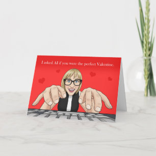 Prettig Valentijnsdag AI Humor Vrouw Tikt Feestdagen Kaart