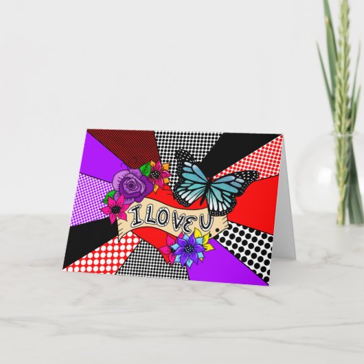 Prettig Valentijnsdag Babe | Graffiti Kunst Kaart (Voorkant)