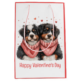 Prettig Valentijnsdag Bernese Mountain Dogs Medium Cadeauzakje