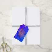 Prettig Valentijnsdag blauwe hart lettering Cadeaulabel (Met Touw)