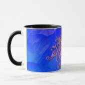 Prettig Valentijnsdag blauwe hart lettering Mok (Links)