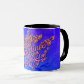 Prettig Valentijnsdag blauwe hart lettering Mok (Voorkant rechts)