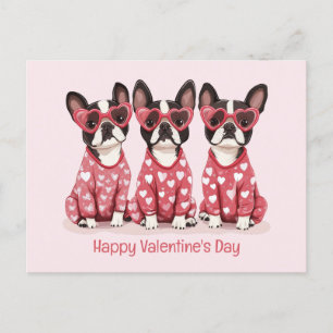 Prettig Valentijnsdag Boston Terrier Honden Feestdagenkaart