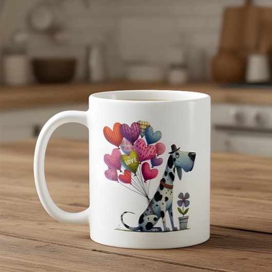 Prettig Valentijnsdag Charming Great Dane Koffiemok