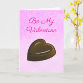 Prettig Valentijnsdag Chocolade Hart Kaart (Gele Bloem)