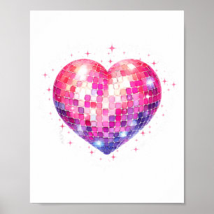 Prettig Valentijnsdag Coquette Nk Disco Bal Hart Poster