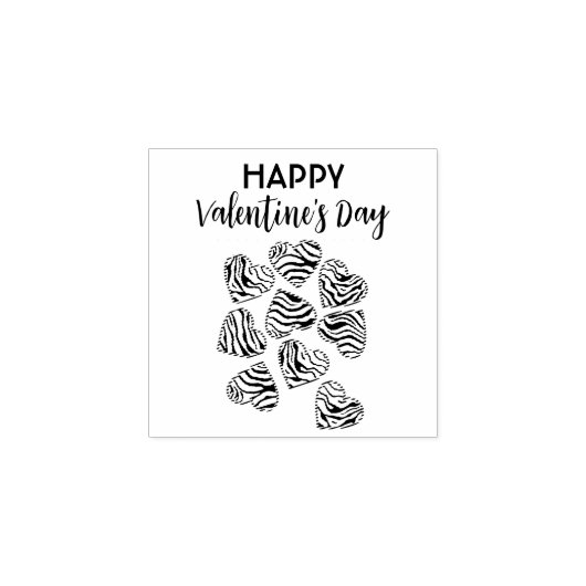 Prettig Valentijnsdag Cute Chic Zebra Gestreept Ha Rubberstempel (Afrduk)