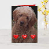 Prettig Valentijnsdag - Cute Hond ter Wereld Kaart (Gele Bloem)