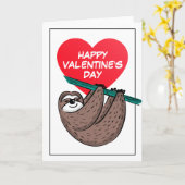 Prettig Valentijnsdag | Cute Luiaard Kaart (Gele Bloem)