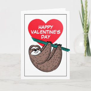 Prettig Valentijnsdag   Cute Luiaard Kaart