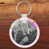 Prettig Valentijnsdag Cute Pastel Harten Foto Sleutelhanger (Voorkant)