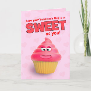 Prettig Valentijnsdag Cute Roze Cupcake Humor Feestdagen Kaart