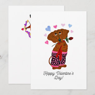 Prettig Valentijnsdag Dachshund Hondenskaart Feestdagenkaart