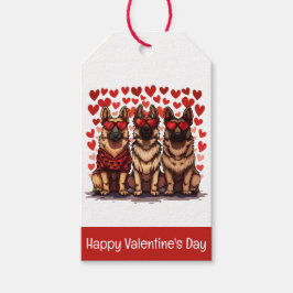 Prettig Valentijnsdag Duitse Herdershonden Cadeaulabel