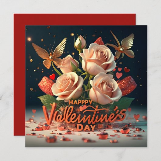 Prettig Valentijnsdag Feestdagenkaart (Voorkant / Achterkant)