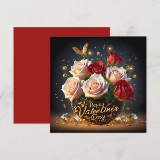 Prettig Valentijnsdag Feestdagenkaart (Voorkant / Achterkant)