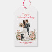 prettig valentijnsdag foto-illustratie pasgetrouwd cadeaulabel (Voorkant)