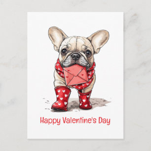 Prettig Valentijnsdag Franse Bulldog Liefdesbrief Feestdagenkaart