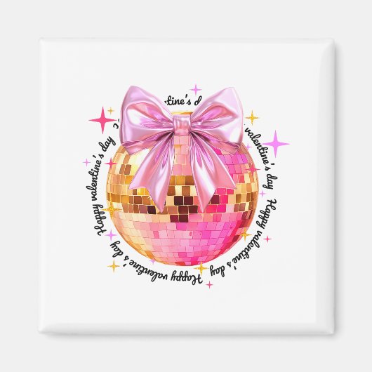 Prettig Valentijnsdag Funny Coquette Disco Bal Gi Magneet (Voorkant)