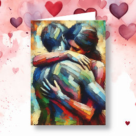 Prettig Valentijnsdag | Geliefden knuffelen  Kaart