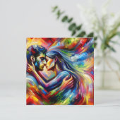 Prettig Valentijnsdag | Geliefden omhelzen Kaart (Staand voorkant)