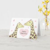 Prettig Valentijnsdag Giraffe koppel Kaart (Gele Bloem)