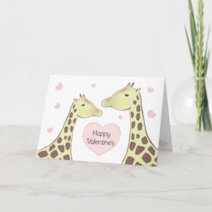 Prettig Valentijnsdag Giraffe koppel Kaart