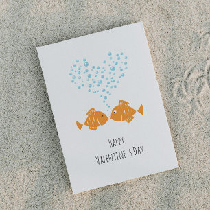 Prettig Valentijnsdag Gouden Vissen Liefdeshart  Feestdagenkaart