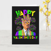 Prettig Valentijnsdag Grappige Joe Biden Mardi Gra Kaart (Gele Bloem)