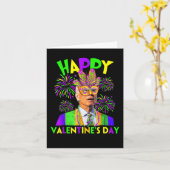 Prettig Valentijnsdag Grappige Joe Biden Mardi Gra Kaart (Gele Bloem)
