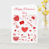 Prettig Valentijnsdag! Hart, хохо, liefdesdecorati Kaart (Gele Bloem)