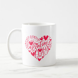 Prettig Valentijnsdag Hart Lettering Koffiemok