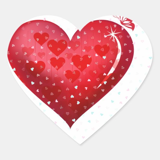 Prettig Valentijnsdag Hart Sticker (Voorkant)