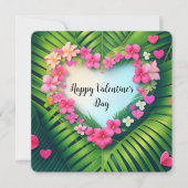 Prettig Valentijnsdag Hawaiaanse Lei Hart Feestdagenkaart (Voorkant)