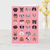 Prettig Valentijnsdag Hondengezichtpatroon Kaart (Gele Bloem)